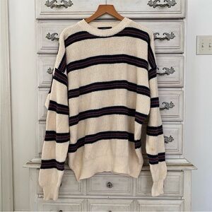 Woods & Gray Vintage Striped Cream and Black Sweater